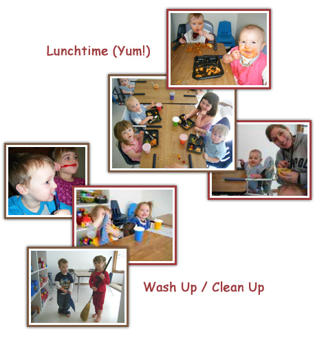 lunchtime - wash up - clean up